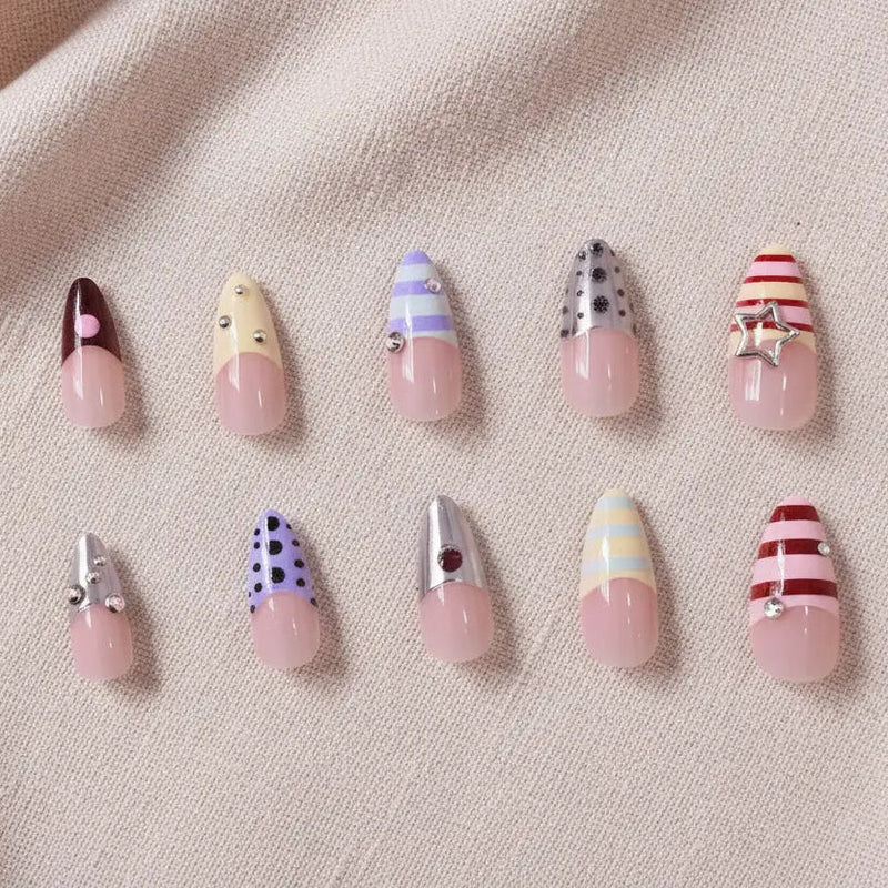 Playful Pop Press-On Nails: Stripes, Polka Dots and 3D Charms Are Back for Summer 2026
