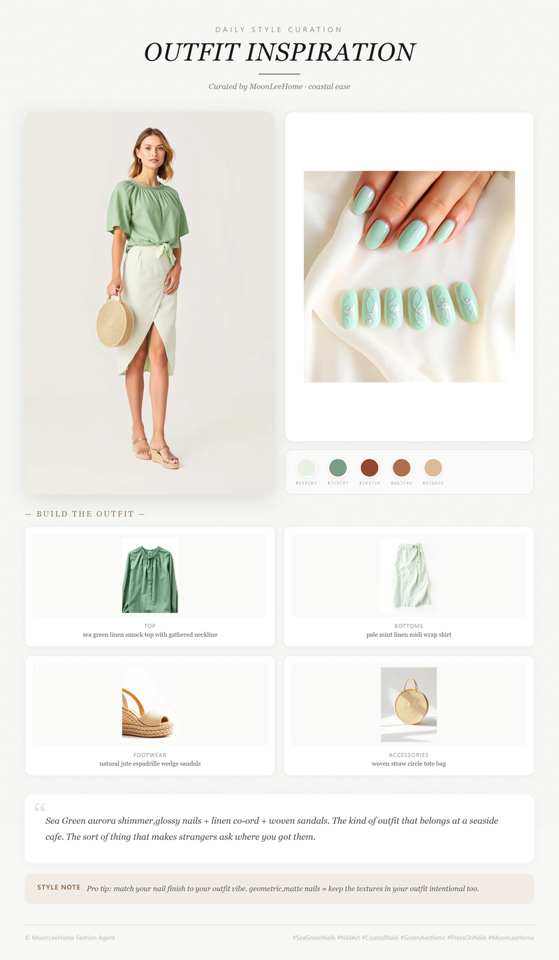 Aurora Moss 3D Nails + Weekend Outfit Ideas | MOONLEE Style