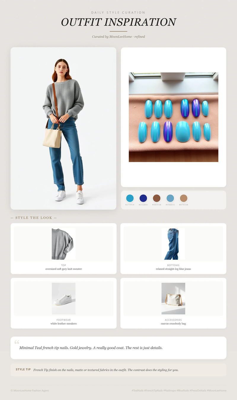 Aurora Veil 3D Nails + Everyday Outfit Ideas | MOONLEE Style