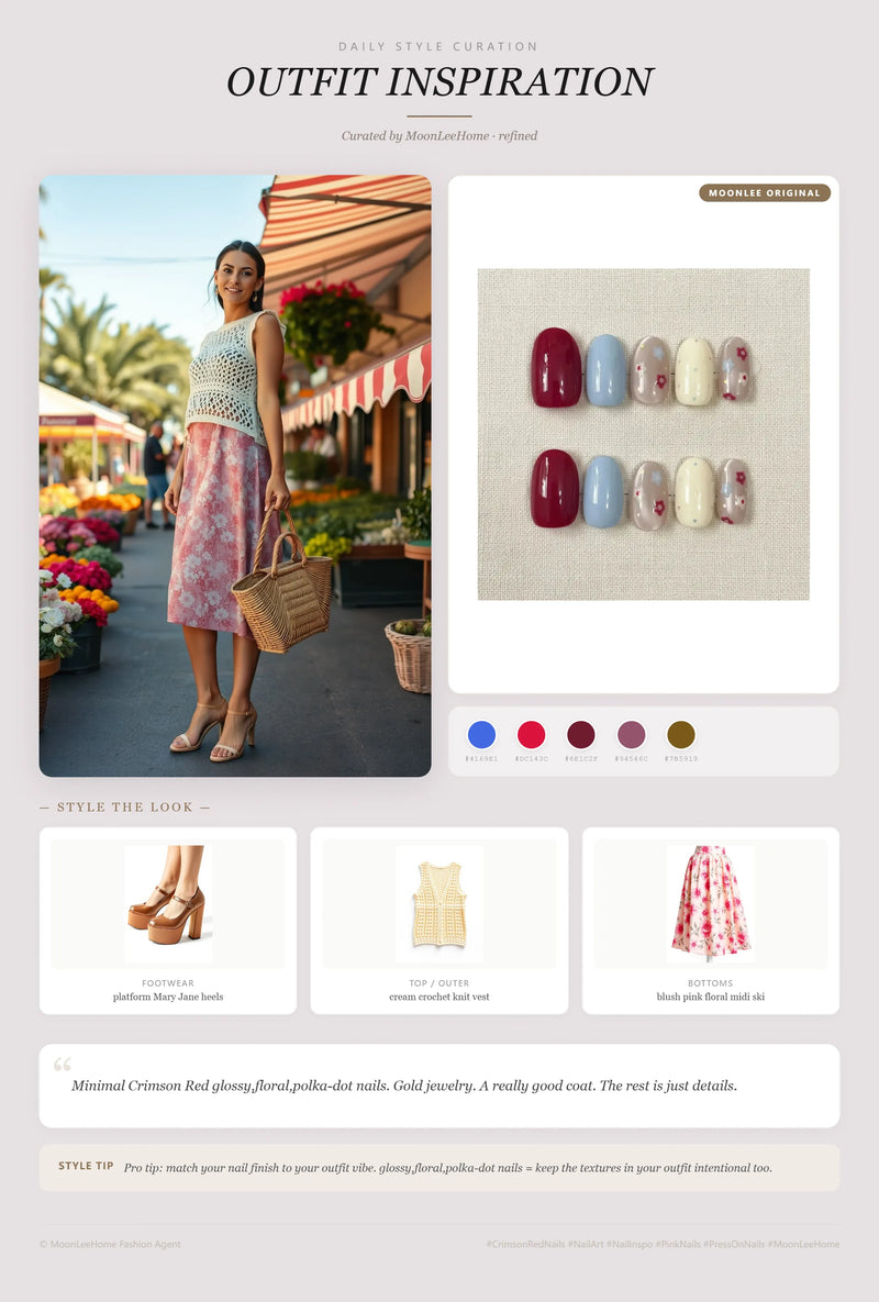 Berry Bloom Nails + Weekend Outfit Ideas | MOONLEE Style