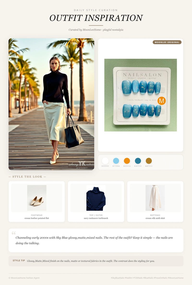 Blue Sorbet Nails + Vacation Outfit Ideas | MOONLEE Style