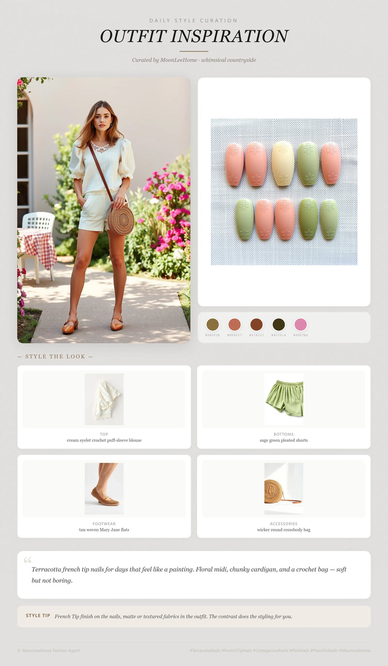 Botanical Lace 3D Nails + Garden Party Outfit Ideas | MOONLEE Style