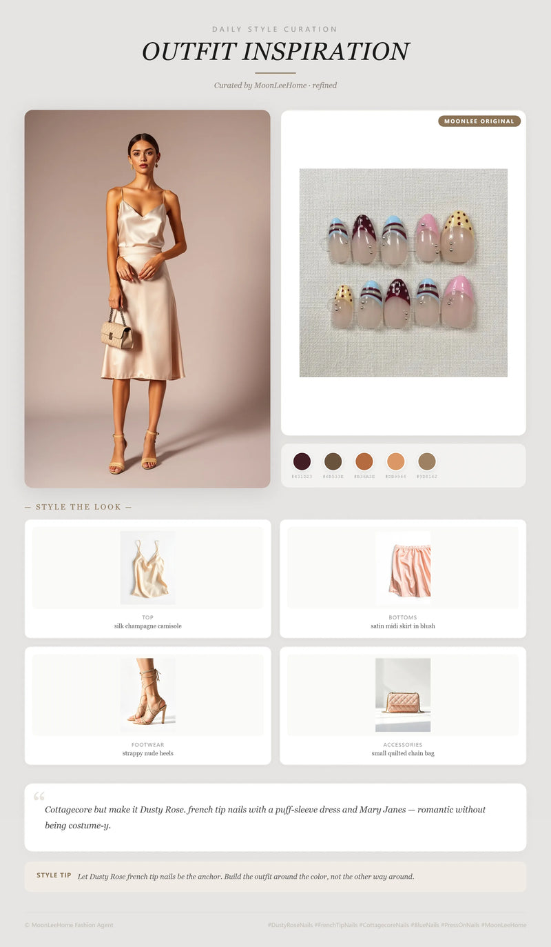 Candy French Nails + Date Night Outfit Ideas | MOONLEE Style