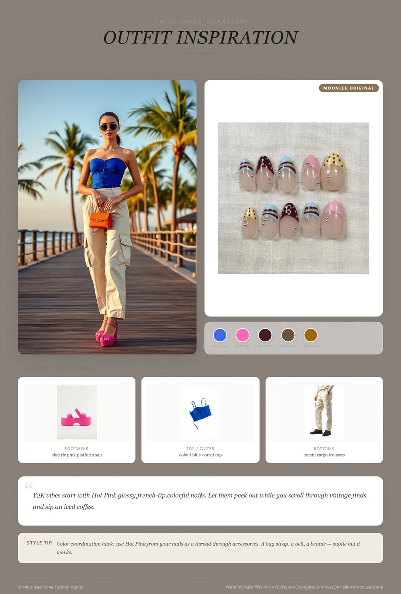 Candy French Nails + Vacation Outfit Ideas | MOONLEE Style