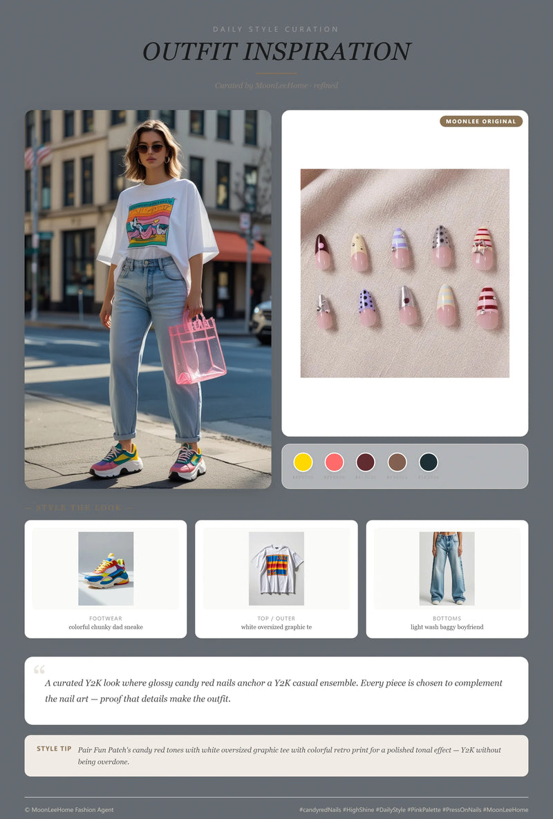 Fun Patch Nails + Daily Outfit Ideas | MOONLEE Style