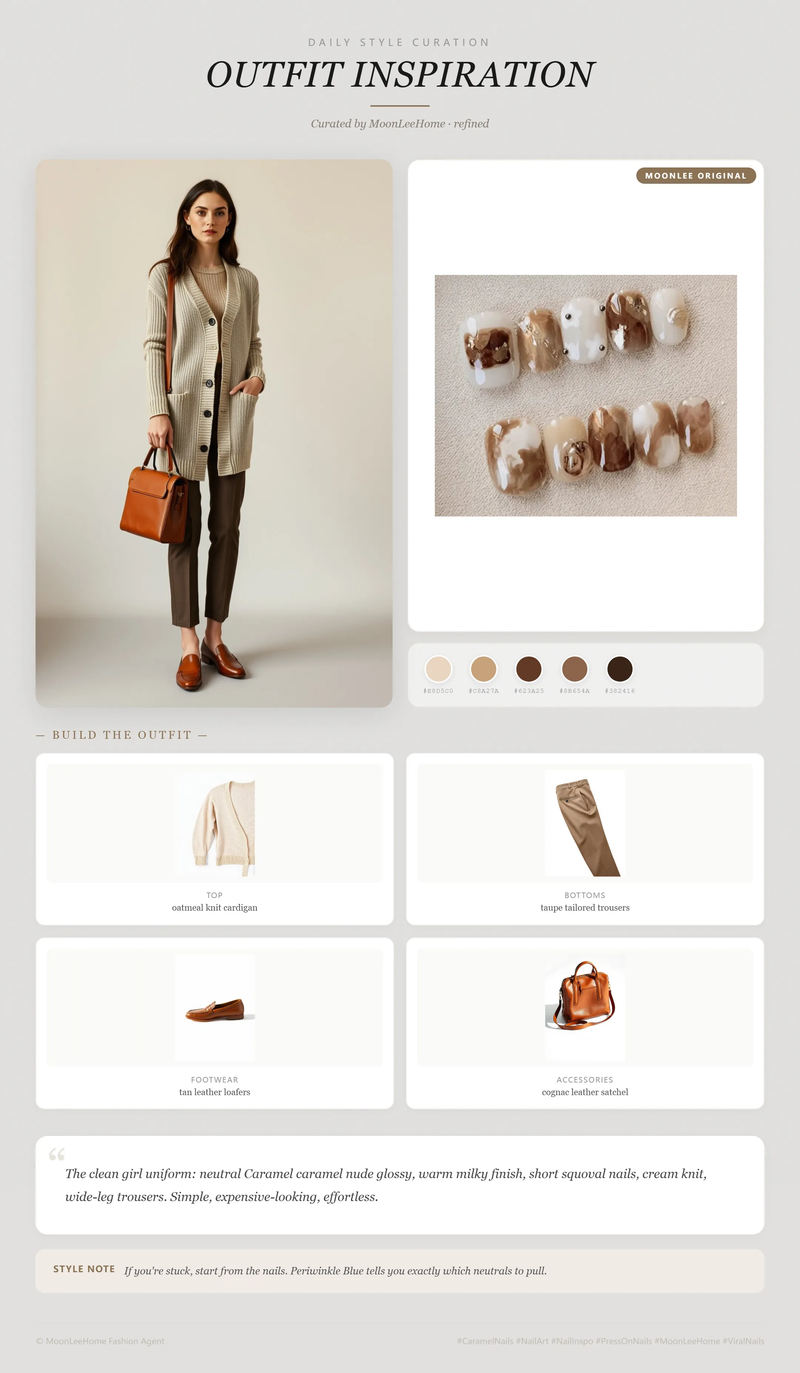 Caramel Torte Nails + Office Outfit Ideas | MOONLEE Style