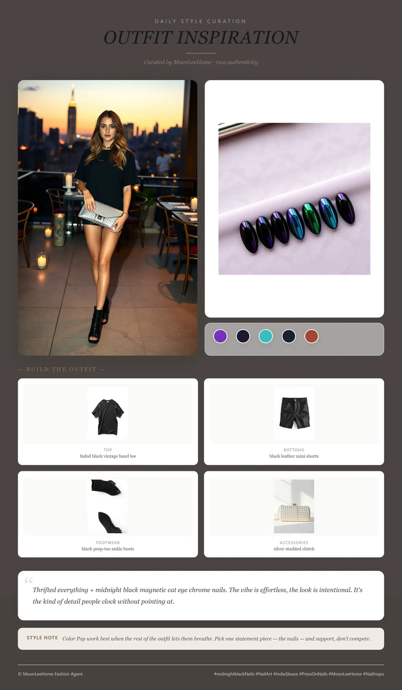 Cat Eye Magnetic Nails + Date Night Outfit Ideas | MOONLEE Style
