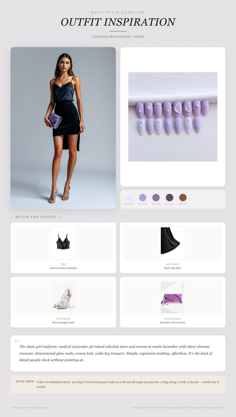 Celestial 3D Press-On Nails + Date Night Outfit | MOONLEE Style