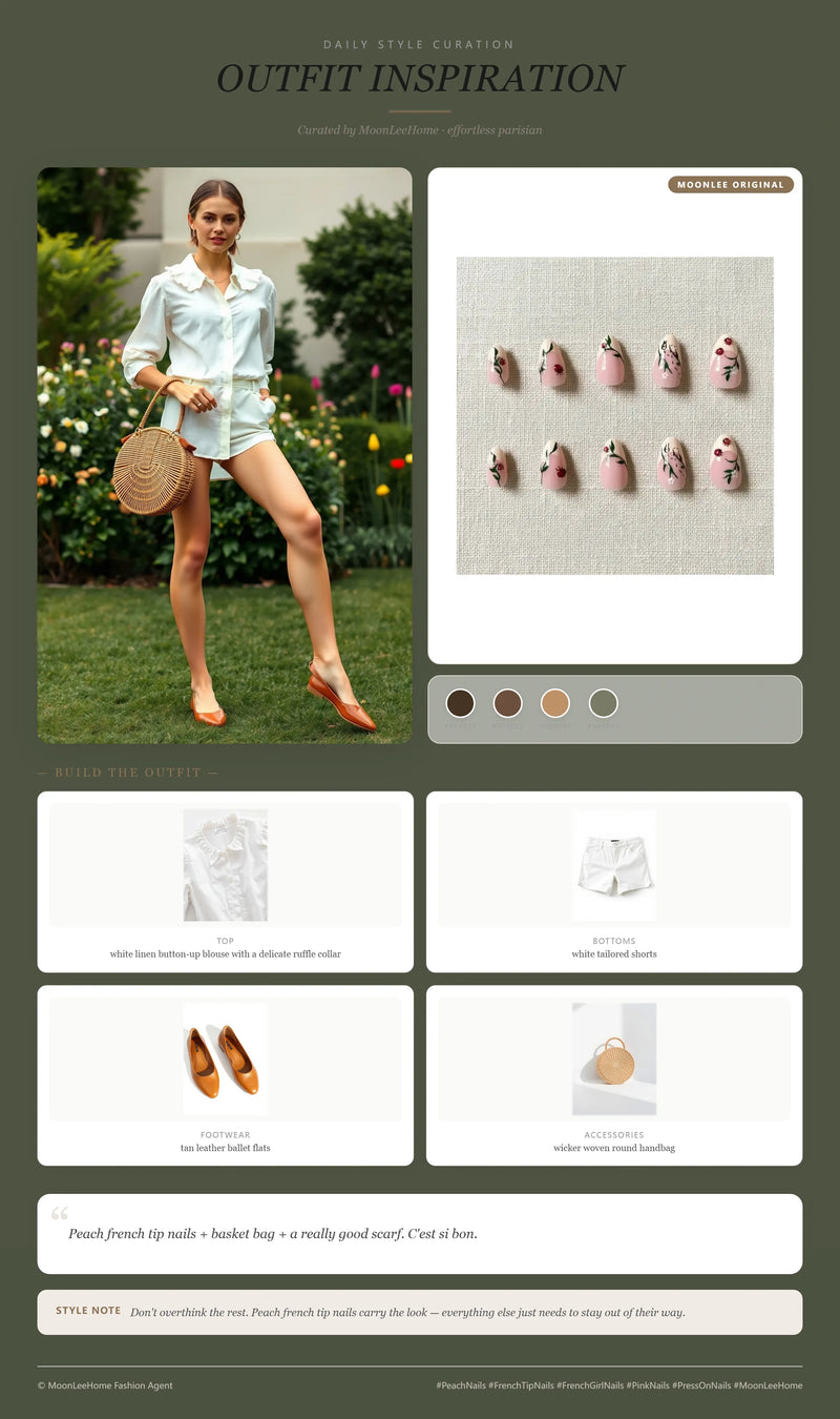 Cherry French Nails + Garden Party Outfit Ideas | MOONLEE Style