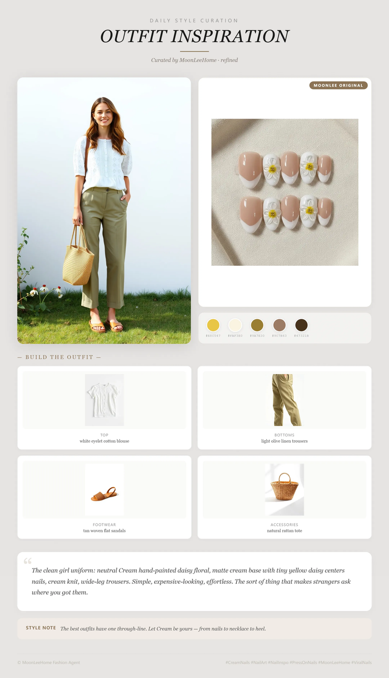 Daisy Dream Nails + Spring Picnic Outfit Ideas | MOONLEE Style