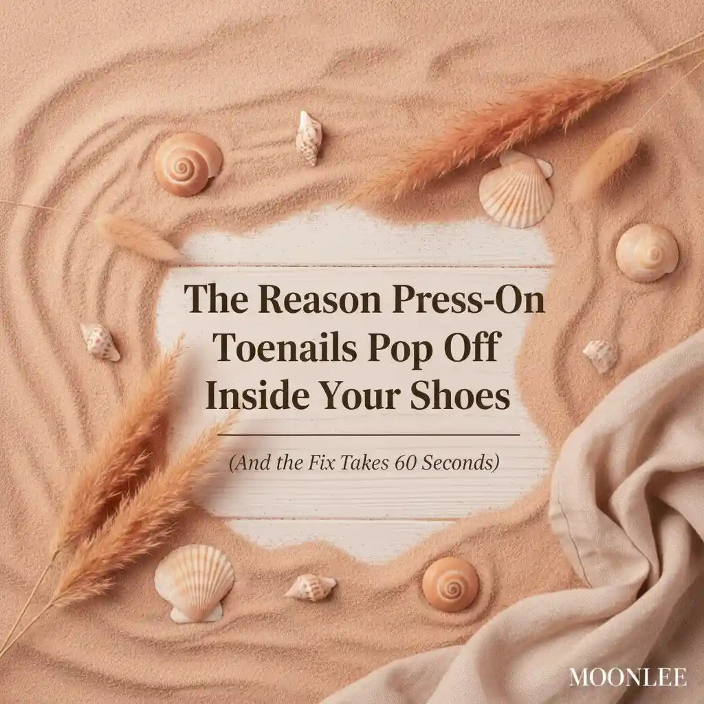 Press-on toenails guide — why they pop off inside shoes and the 60-second fix | MOONLEE