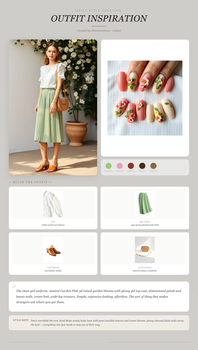 Garden Bloom 3D Press-On Nails + Garden Party Outfit Ideas | MOONLEE Style