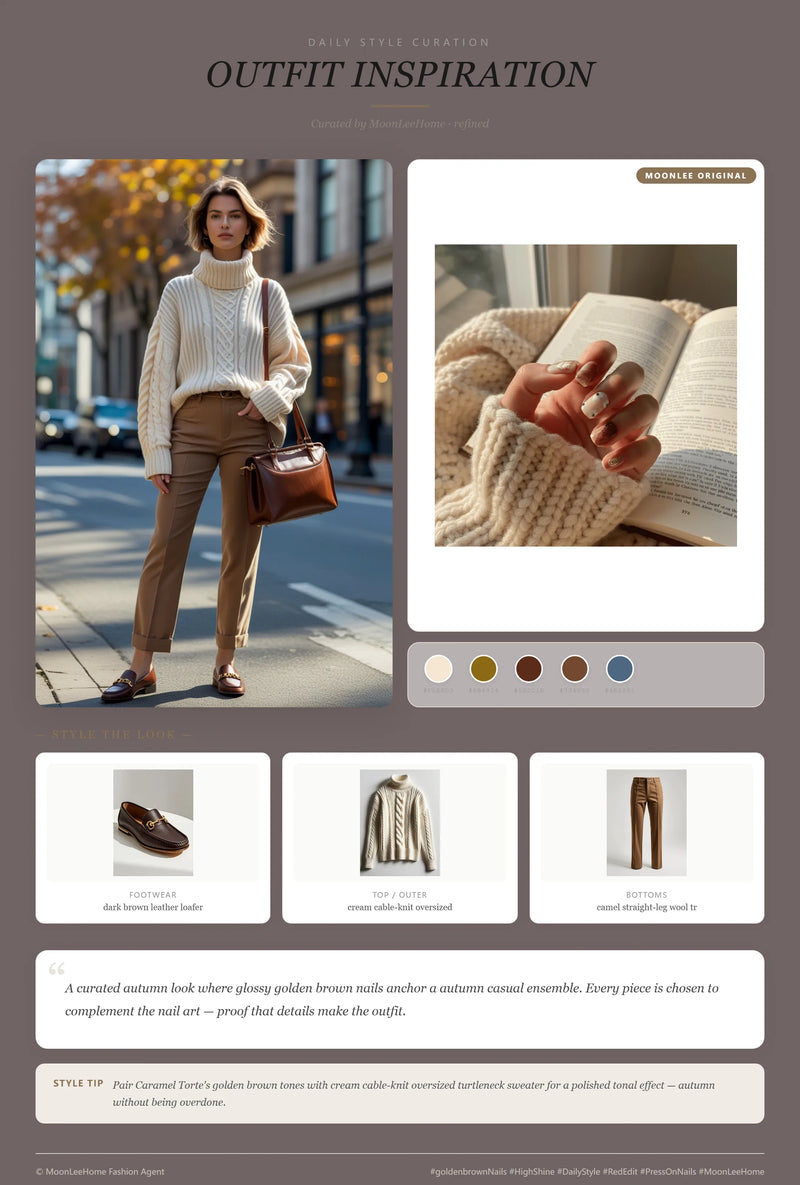 Caramel Torte Nails + Daily Outfit Ideas | MOONLEE Style