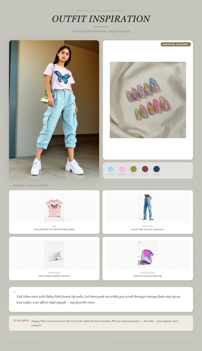 Happy Vibes Nails + Weekend Outfit Ideas | MOONLEE Style