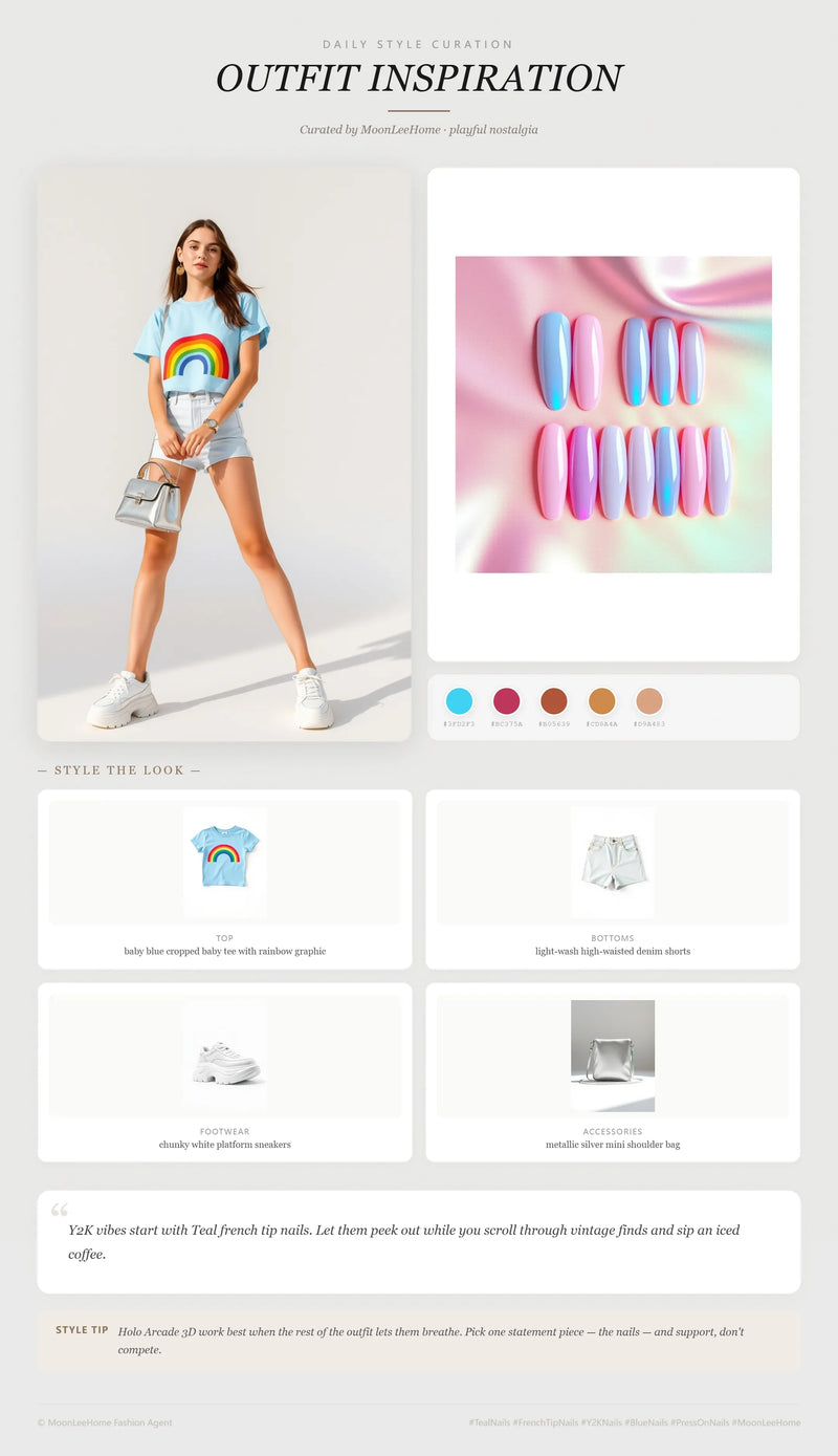 Holo Arcade 3D Nails + Weekend Outfit Ideas | MOONLEE Style