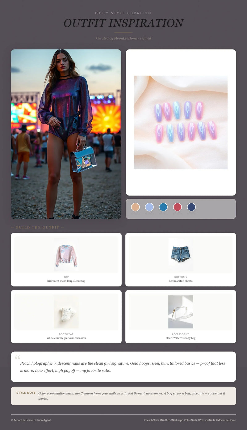 Holographic Dew Nails + Festival Outfit Ideas | MOONLEE Style