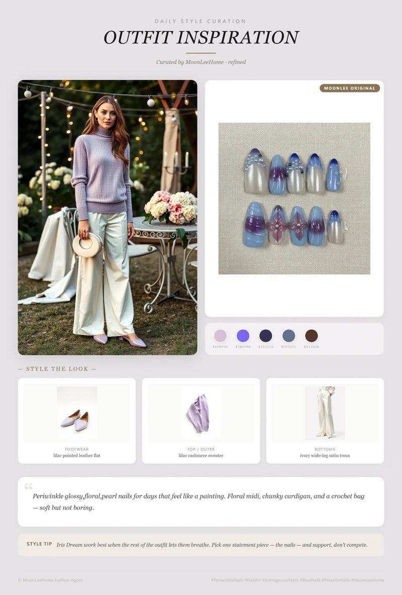 Iris Dream Nails + Garden Party Outfit Ideas | MOONLEE Style