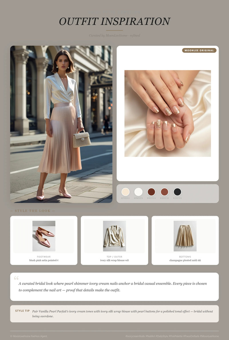 Vanilla Pearl Parfait Nails + Party Outfit Ideas | MOONLEE Style