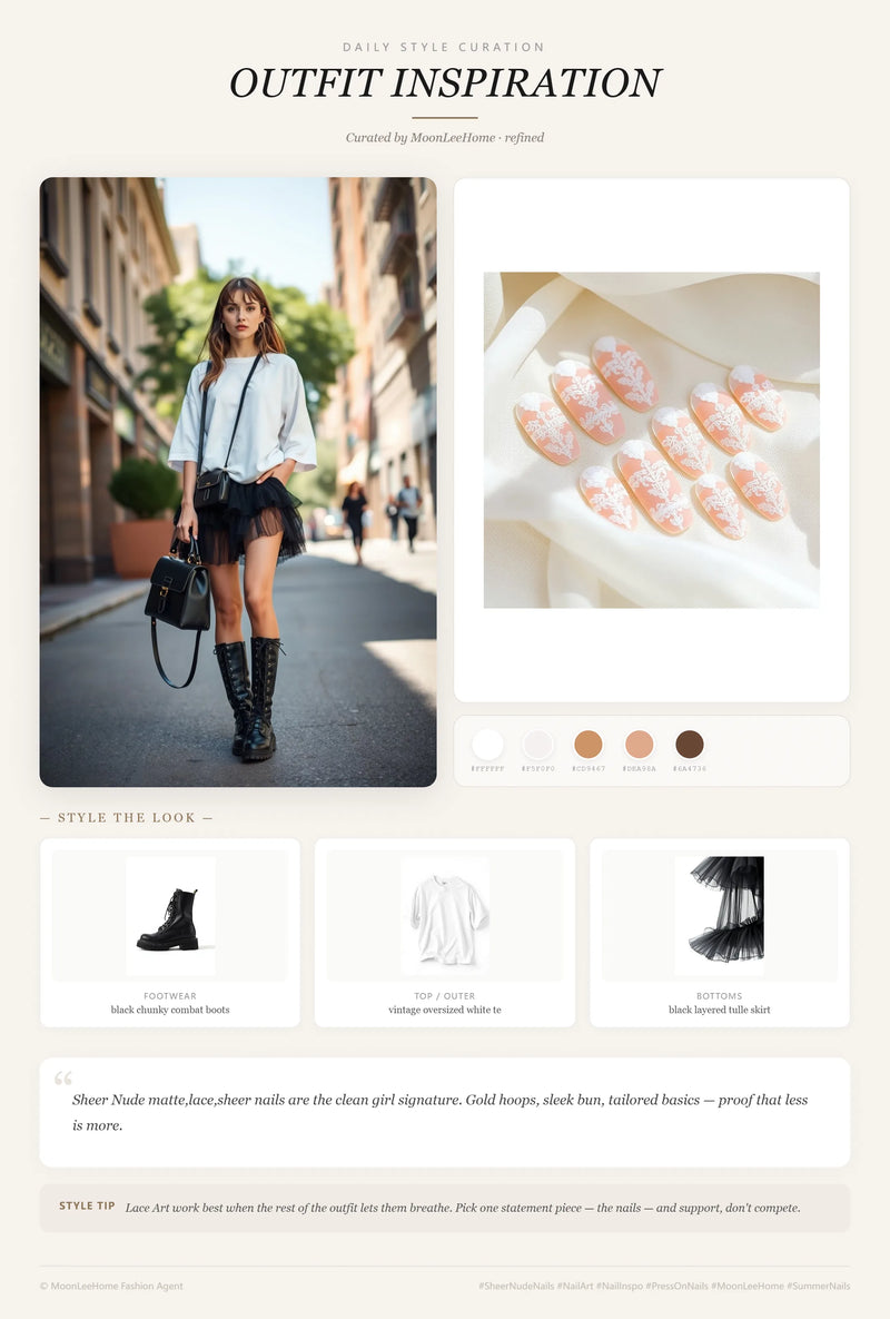 Lace Art Nails + Date Night Outfit Ideas | MOONLEE Style