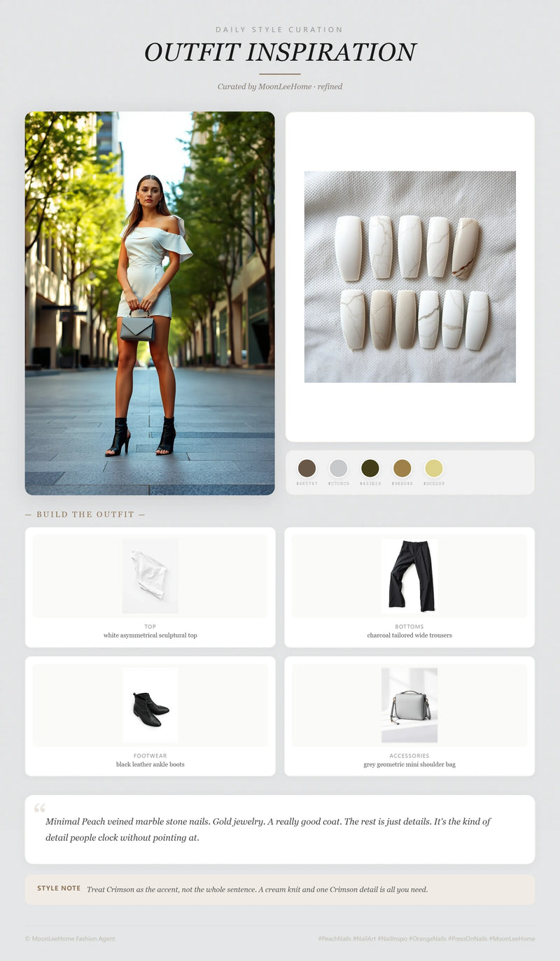 Marble Haze Nails + Gallery Outfit Ideas | MOONLEE Style