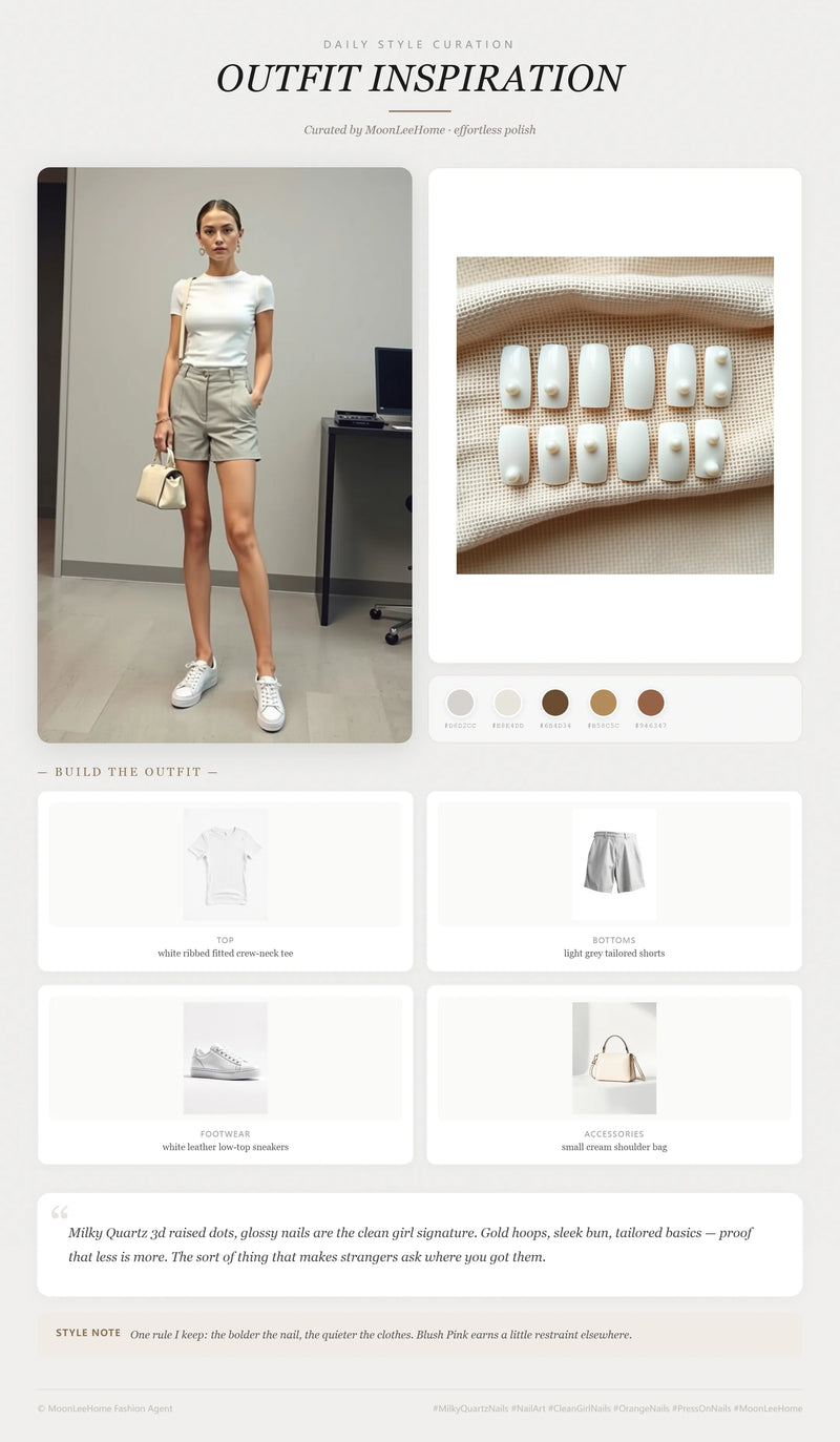 Misty Quartz 3D Nails + Office Outfit Ideas | MOONLEE Style