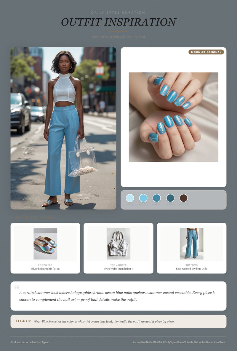Blue Sorbet Nails + Weekend Outfit Ideas | MOONLEE Style