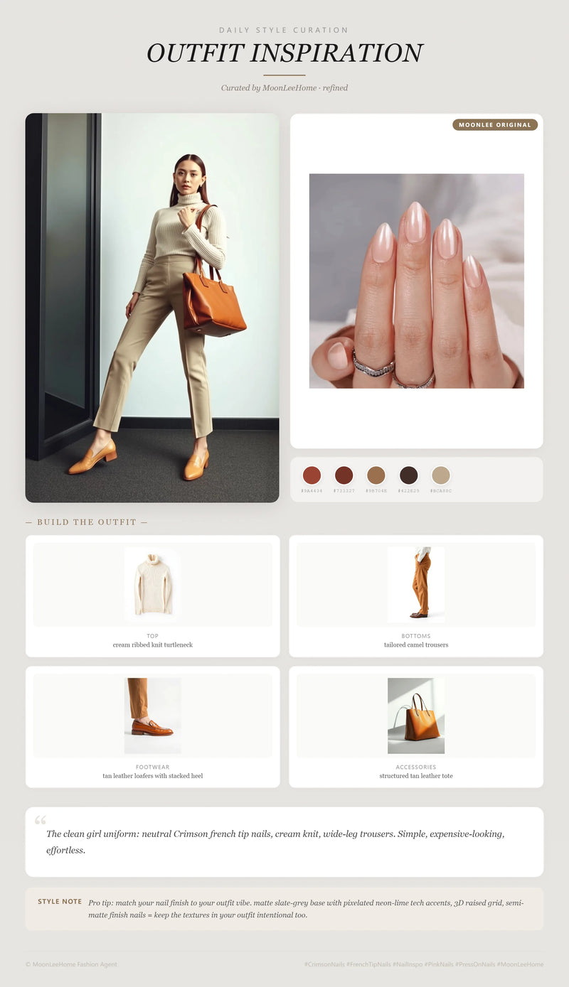Peach Glace Nails + Office Outfit Ideas | MOONLEE Style