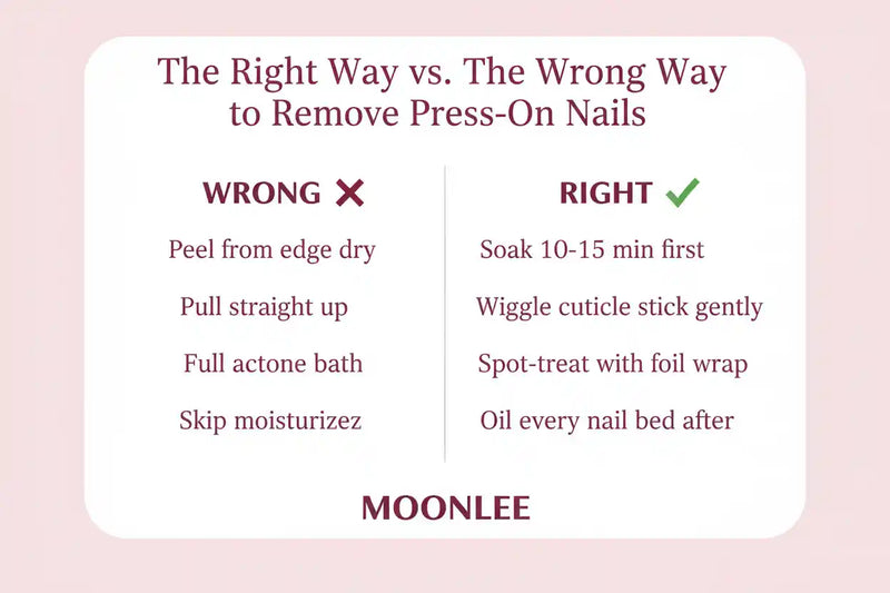 How to Take Off Press-On Nails Without Damage | MOONLEE