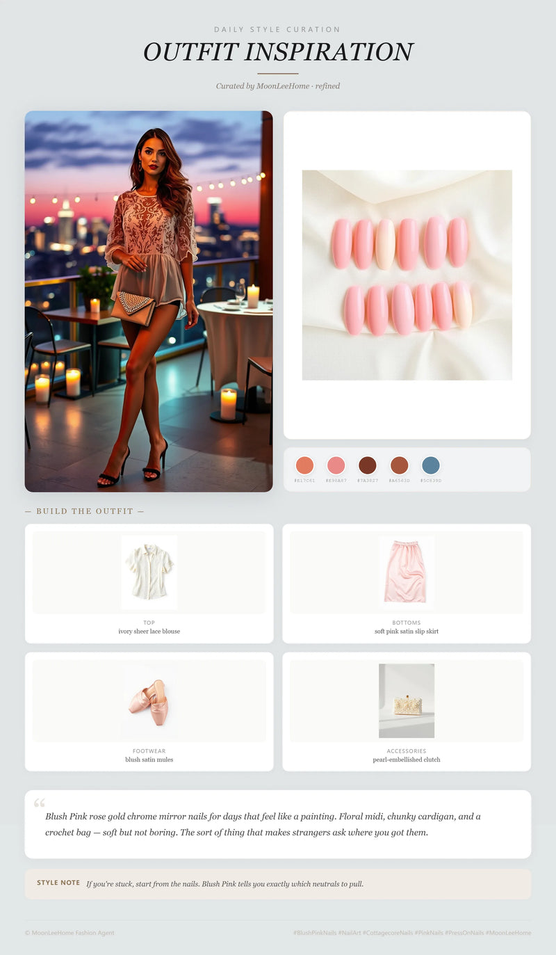 Romantic Sheer Nails + Date Night Outfit Ideas | MOONLEE Style