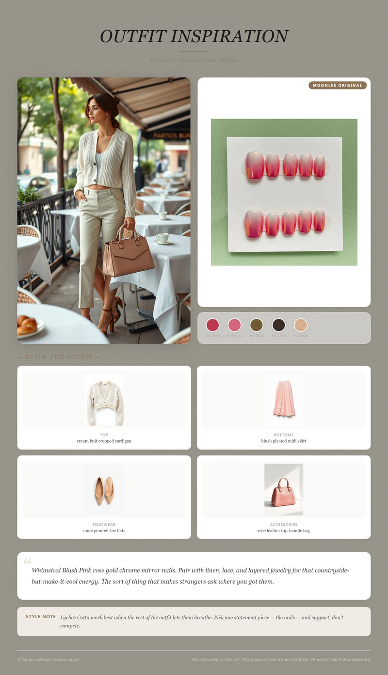 Rose Souffle Nails + Brunch Outfit Ideas | MOONLEE Style