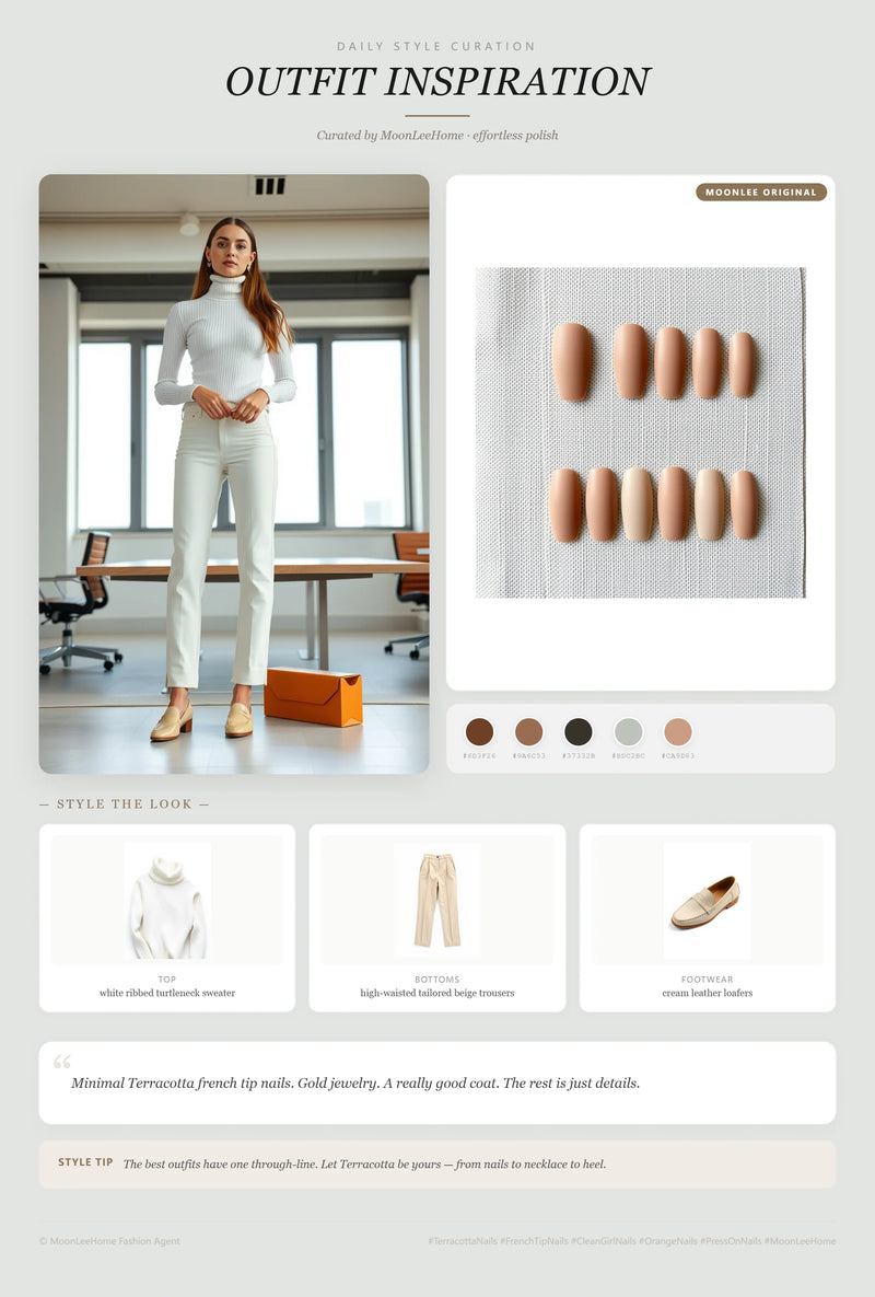 Short Almond Office Nails + Office Outfit Ideas | MOONLEE Style