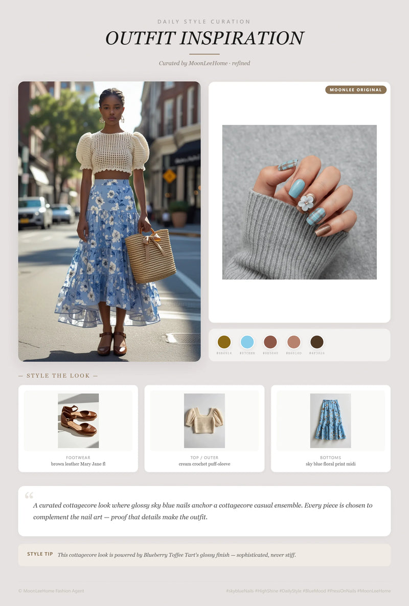 Blueberry Toffee Tart Nails + Weekend Outfit Ideas | MOONLEE Style