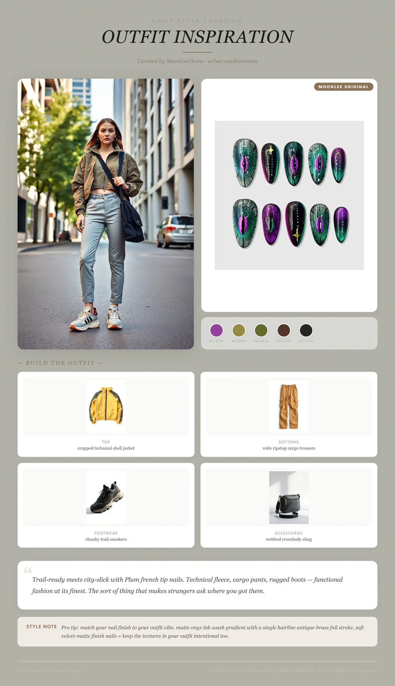 Snake Den Nails + Hiking Outfit Ideas | MOONLEE Style