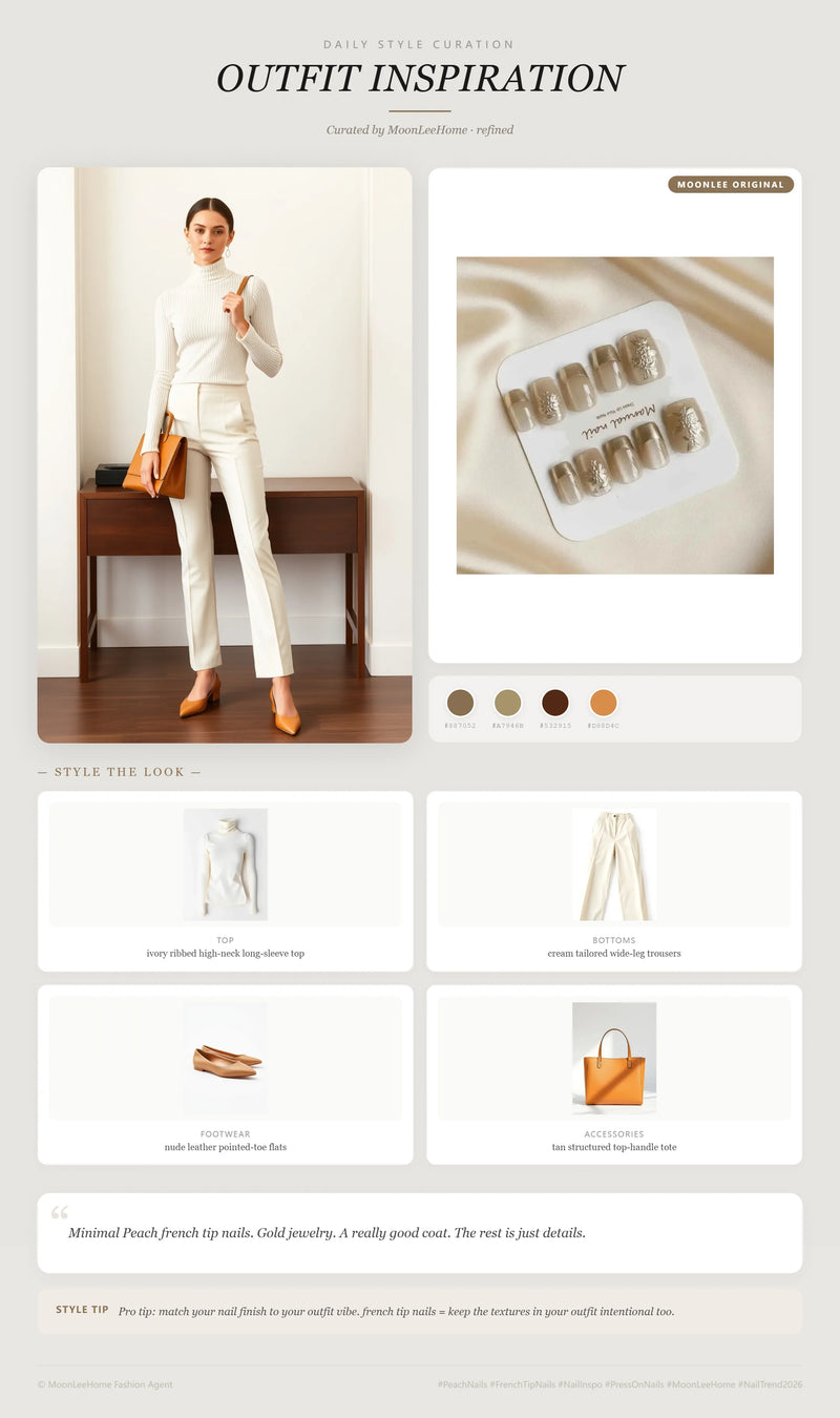 Vanilla Pearl Parfait Nails + Office Outfit Ideas | MOONLEE Style