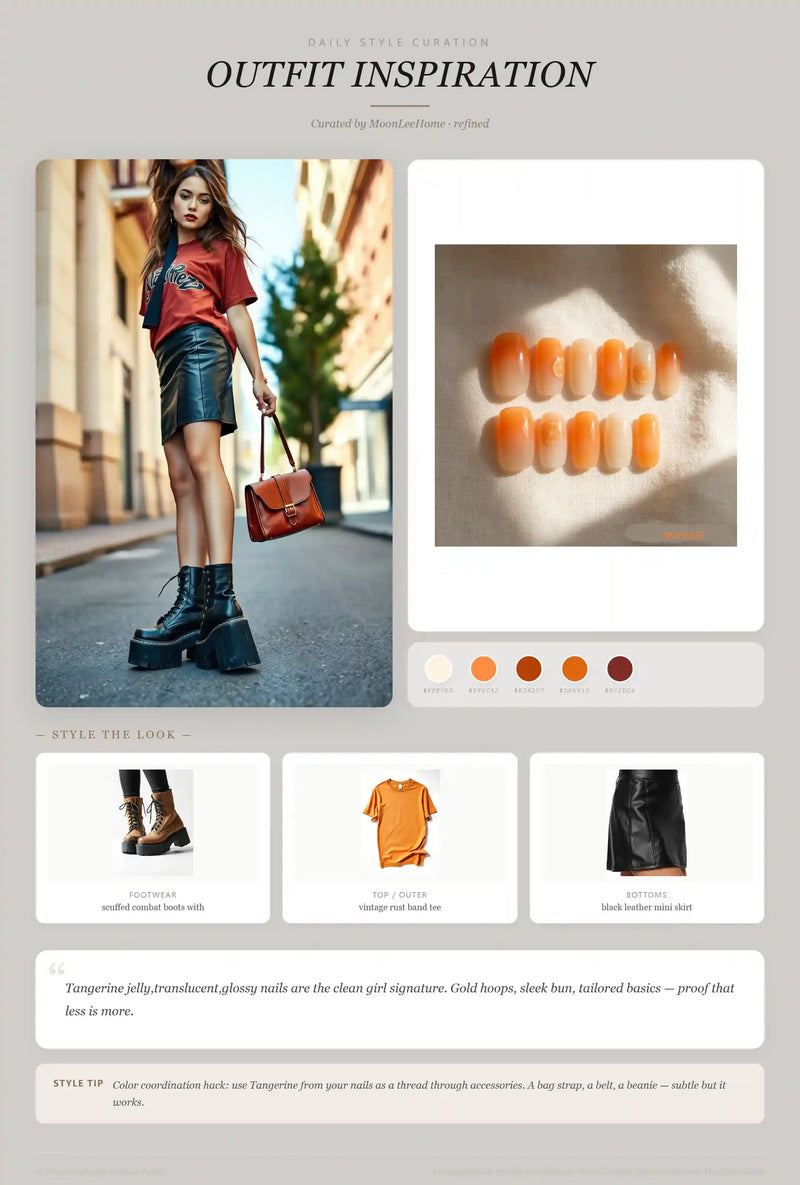 Jelly Glaze Citrus Nails + Weekend Outfit Ideas | MOONLEE Style
