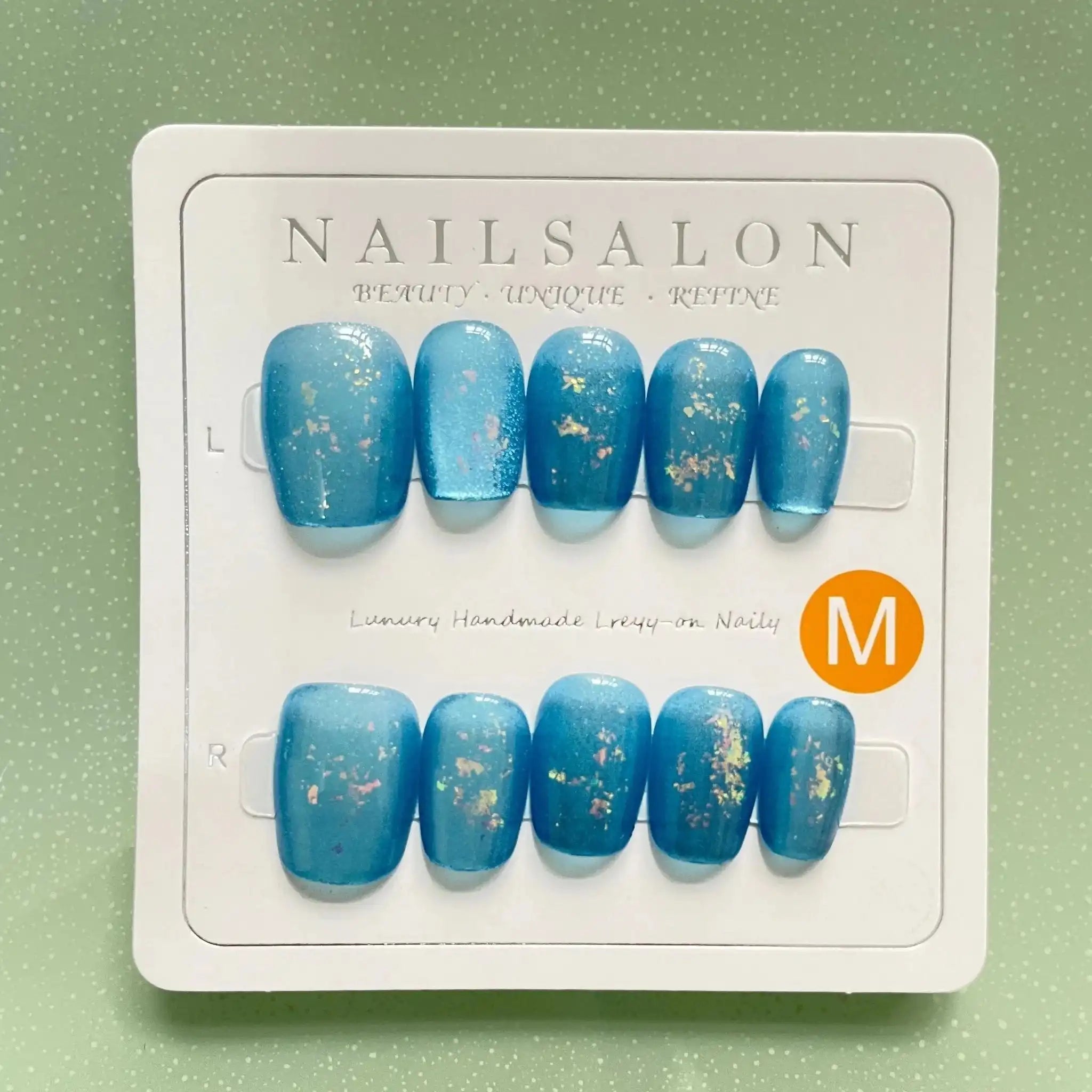 Blue Sorbet Short Stiletto Press-On Nails for Typing & Commute | MOONLEE