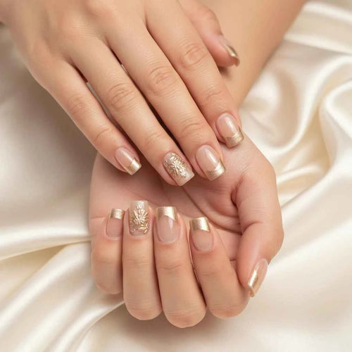 Vanilla Pearl Parfait Short Stiletto Press-On Nails for Typing & Commute | MOONLEE