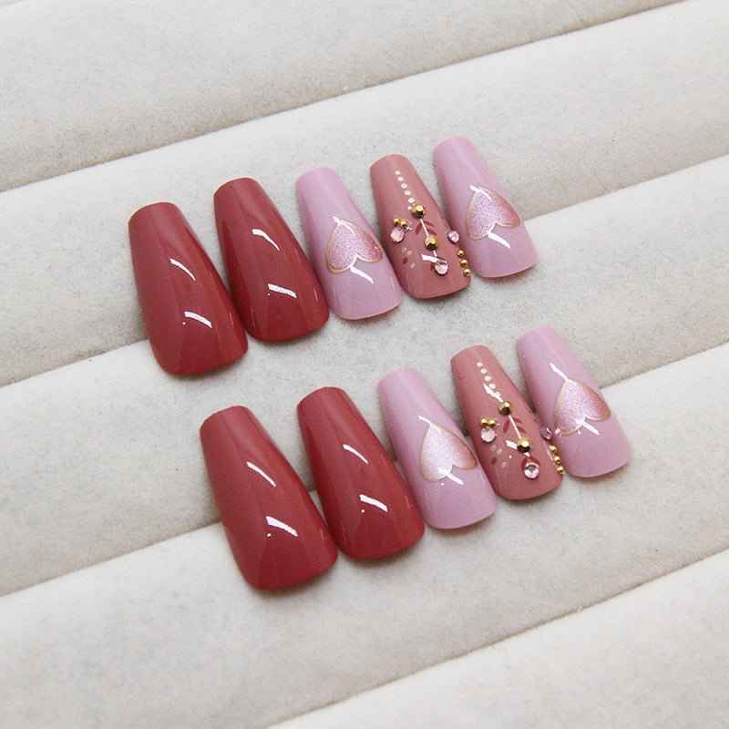Rose Wine Stiletto Press-On Nails for Sunday Brunch | MOONLEE