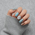 Blueberry Toffee Tart Short Squoval Press-On Nails for Typing & Commute | MOONLEE