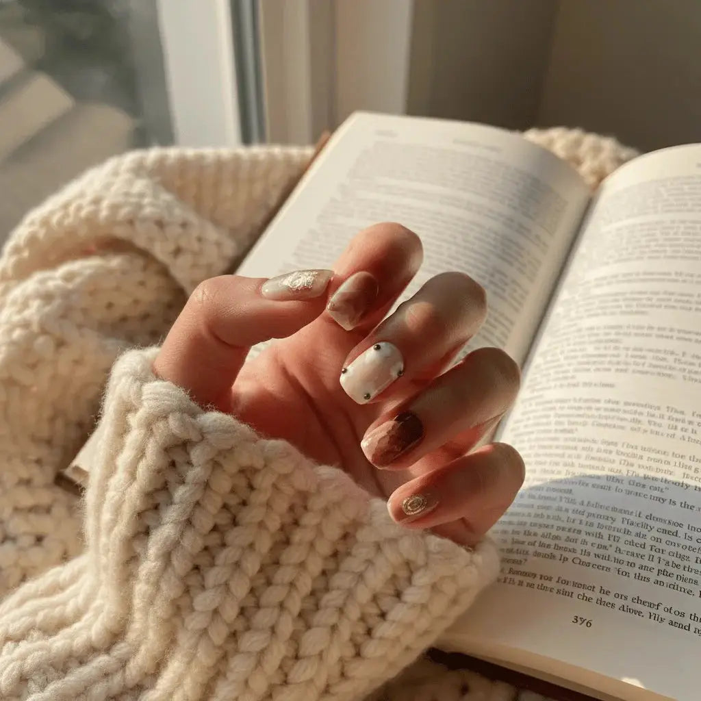 Caramel Torte Short Squoval Press-On Nails for Typing & Commute | MOONLEE