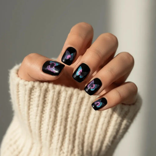 Blackberry Macaron Short Squoval Press-On Nails for Typing & Commute | MOONLEE