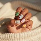 Rainbow Candy Short Squoval Press-On Nails for Typing & Commute | MOONLEE