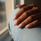 Cookies and Cream Short Almond Press-On Nails for Typing & Commute | MOONLEE