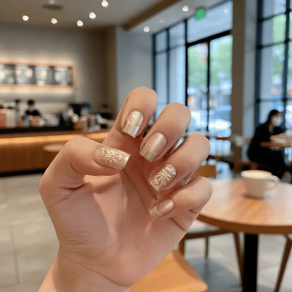 Vanilla Pearl Parfait Short Stiletto Press-On Nails for Typing & Commute | MOONLEE