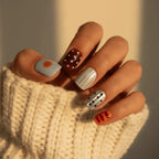 Rainbow Candy Short Squoval Press-On Nails for Typing & Commute | MOONLEE