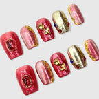 Pretty Guardian Short Squoval Press-On Nails for Typing & Commute | MOONLEE