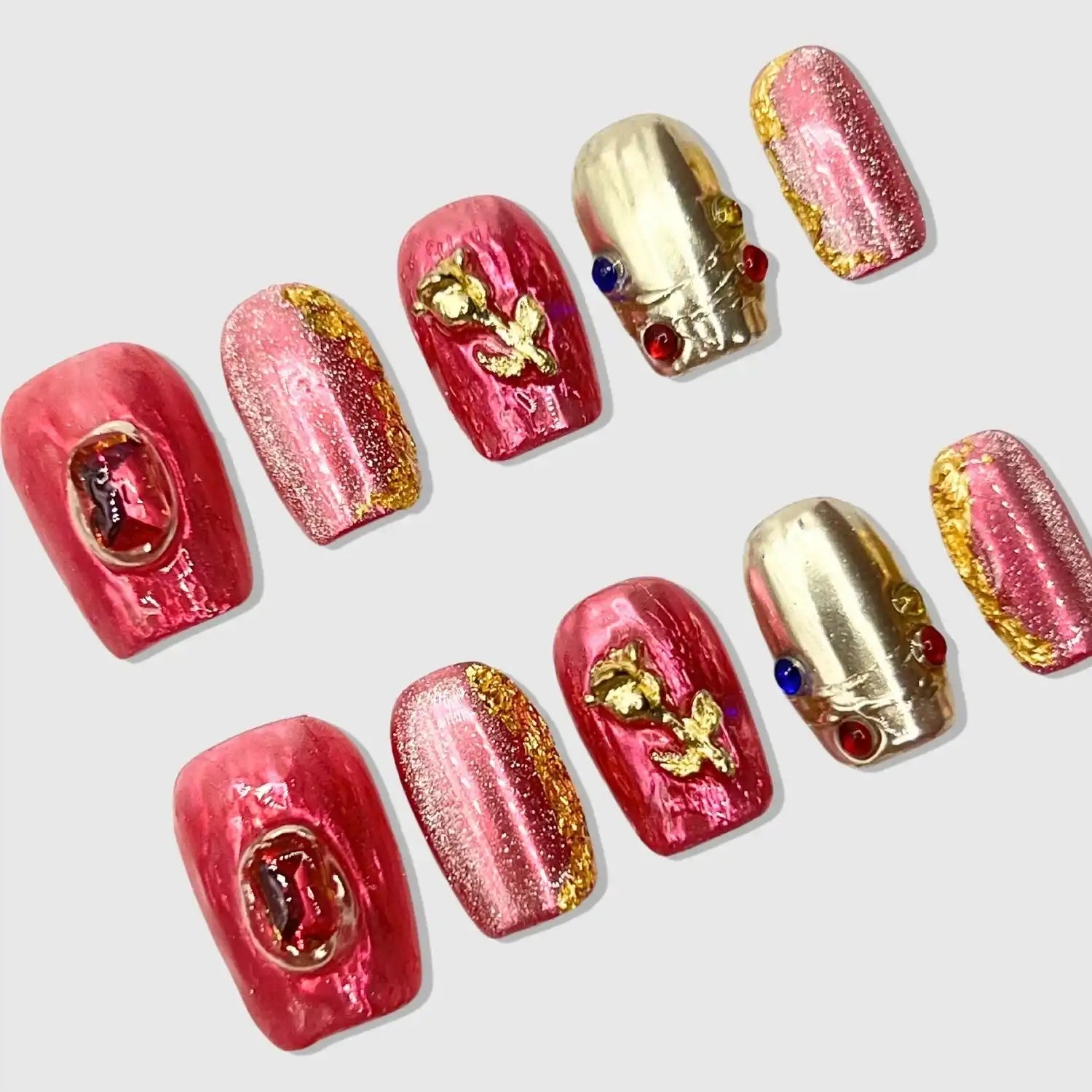 Pretty Guardian Short Squoval Press-On Nails for Typing & Commute | MOONLEE