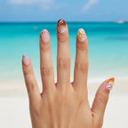 Whispering Sands Short Oval Press-On Nails for Typing & Commute | MOONLEE