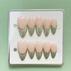 Matcha Mousse Medium Almond Press-On Nails for Sunday Brunch | MOONLEE
