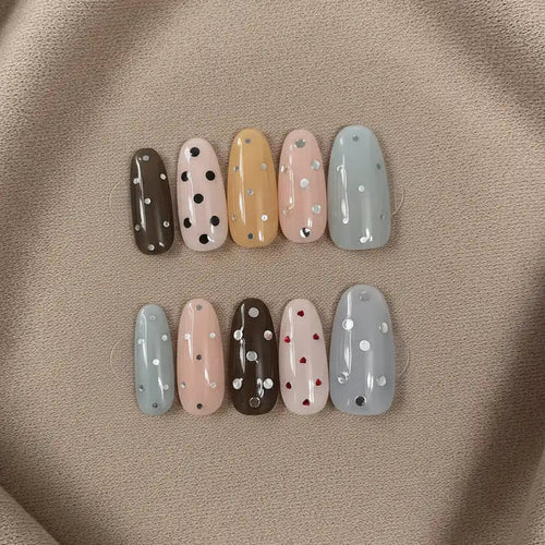 Color Pop Medium Almond Press-On Nails for Everyday Wear | MOONLEE
